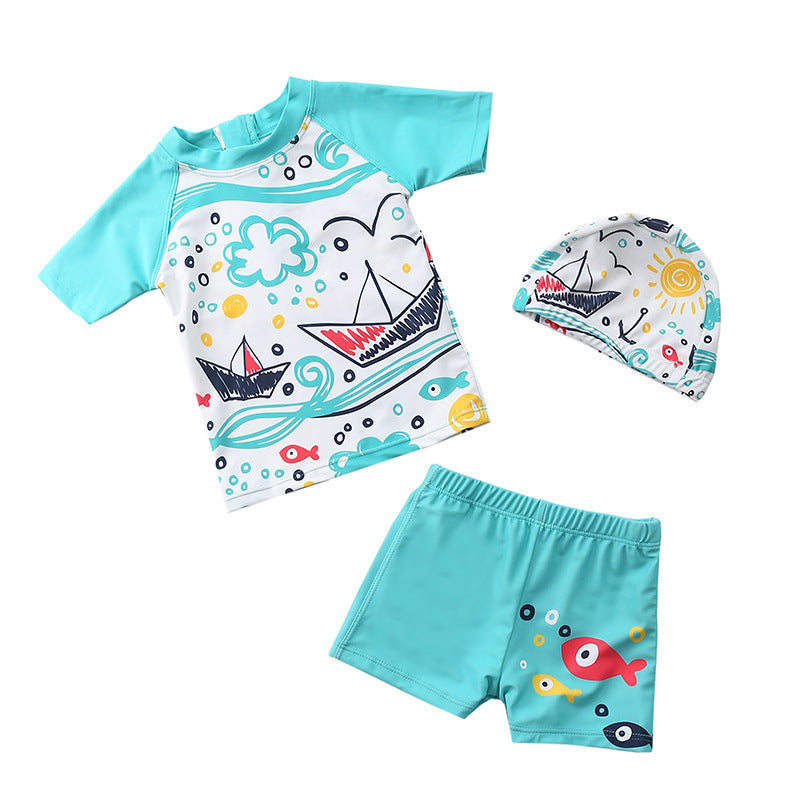 Boy's Split Swimsuit Cute Baby Spa
