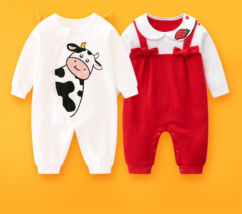 Newborn Baby Summer Baby Romper Long-sleeved Romper Newborn Baby Jumpsuit