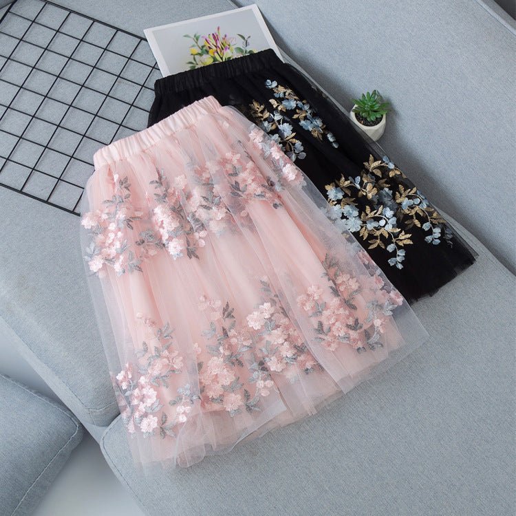 Girls Casual Mesh Floral Tutu Skirt (Available) - Mom & Kids