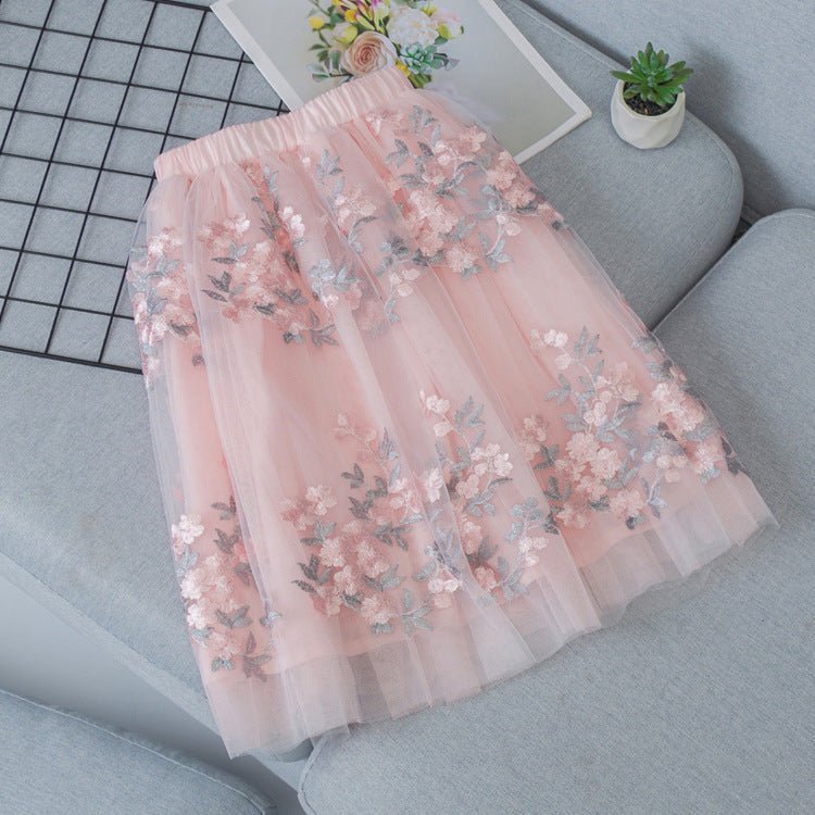 Girls Casual Mesh Floral Tutu Skirt (Available) - Mom & Kids