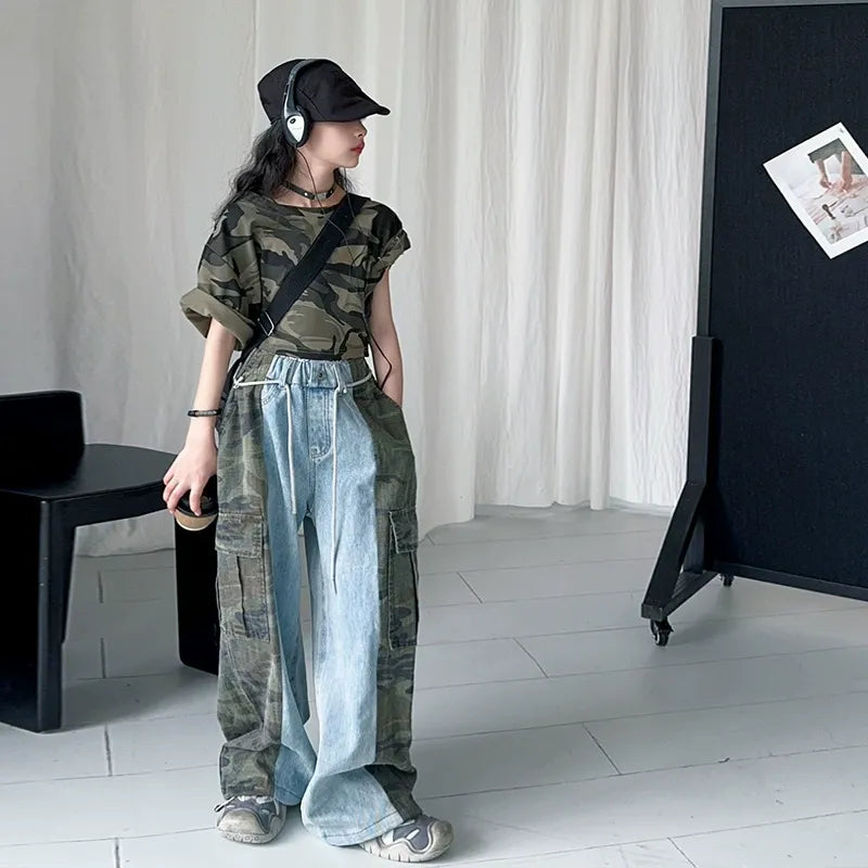 Street Dance Style Functional Wide-leg Sports Pants (Only Pant)  (Available)