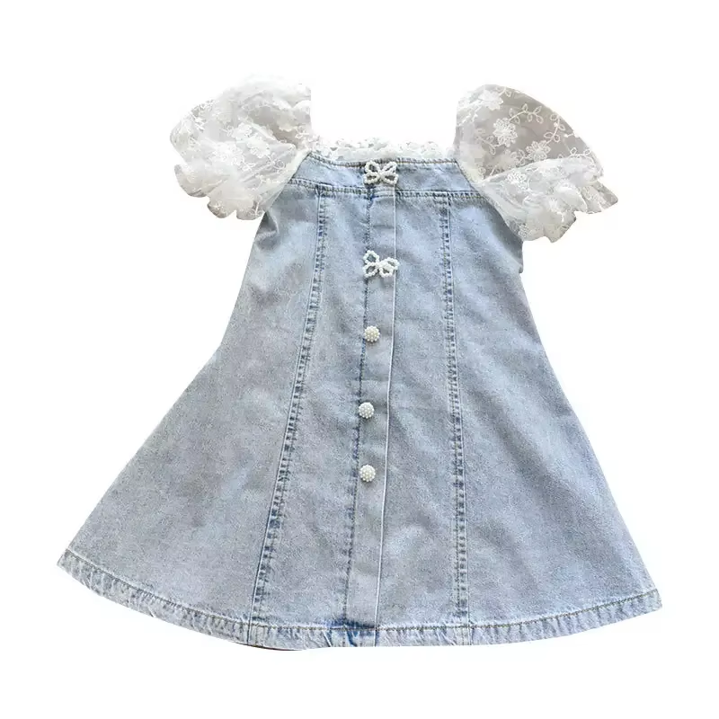 Cowboy Clothing Puff Sleeves Princess Dress for Kids Girls