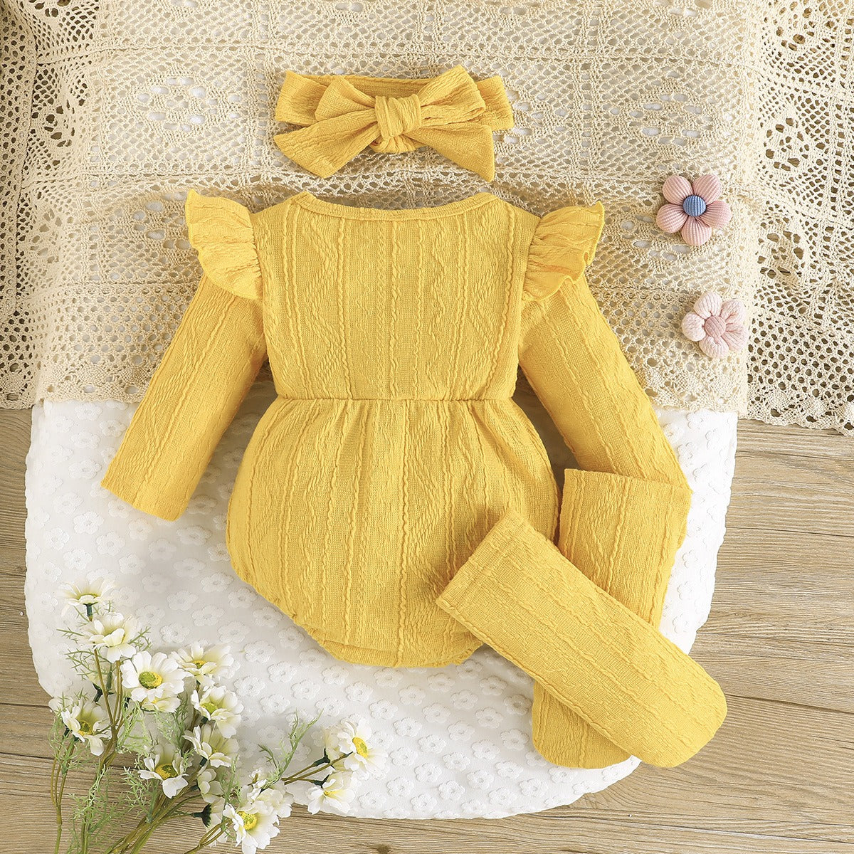 Yellow Twisted Jumpsuit Cute Set