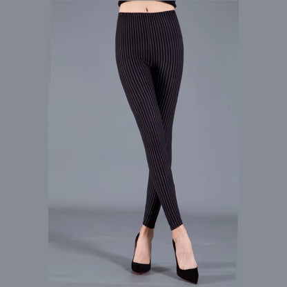 Women Plaid Leggings Fashion Print Fitness Houndstooth Floral Stripe Dot Leopard Pure Black Pants High Waist Trousers (Available)