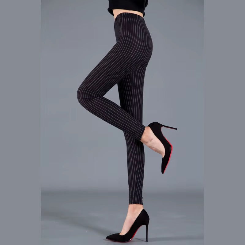Women Plaid Leggings Fashion Print Fitness Houndstooth Floral Stripe Dot Leopard Pure Black Pants High Waist Trousers