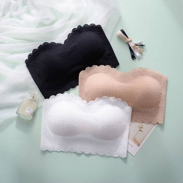 New Strapless Lace Traceless Women's Beauty Back Anti-slip Slip Strapless Halter Vest