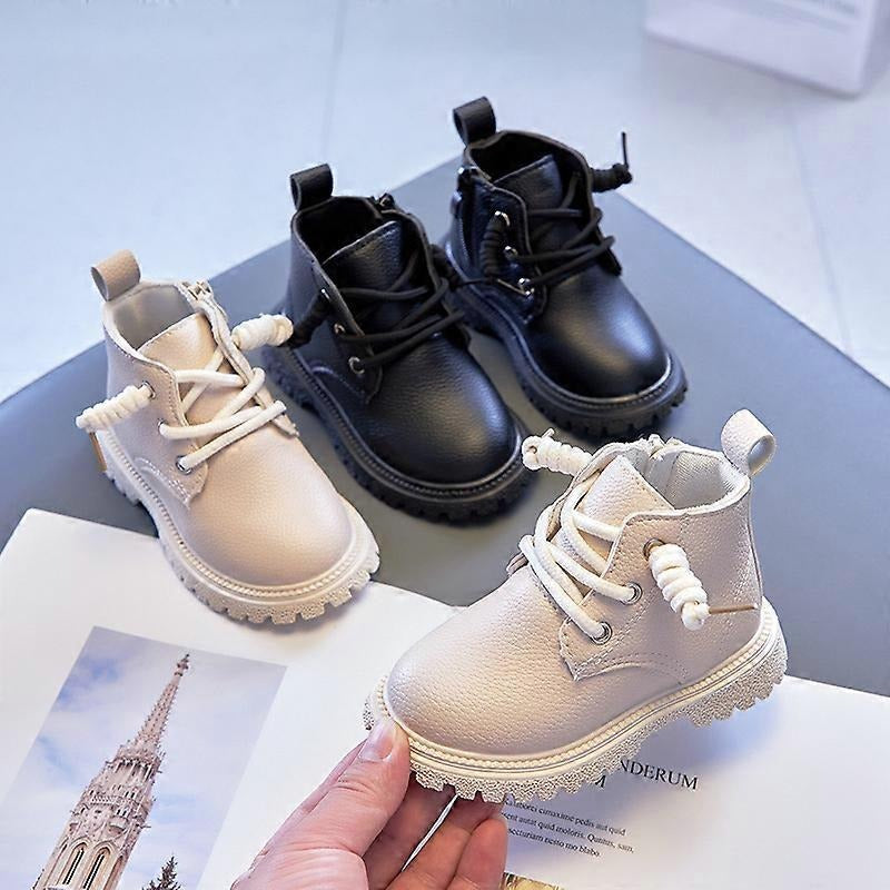 Kids Winter Leather Boots short ankle shoes for boys and girls in autumn and winter