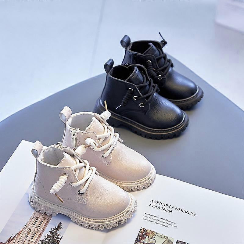 Kids Winter Leather Boots short ankle shoes for boys and girls in autumn and winter