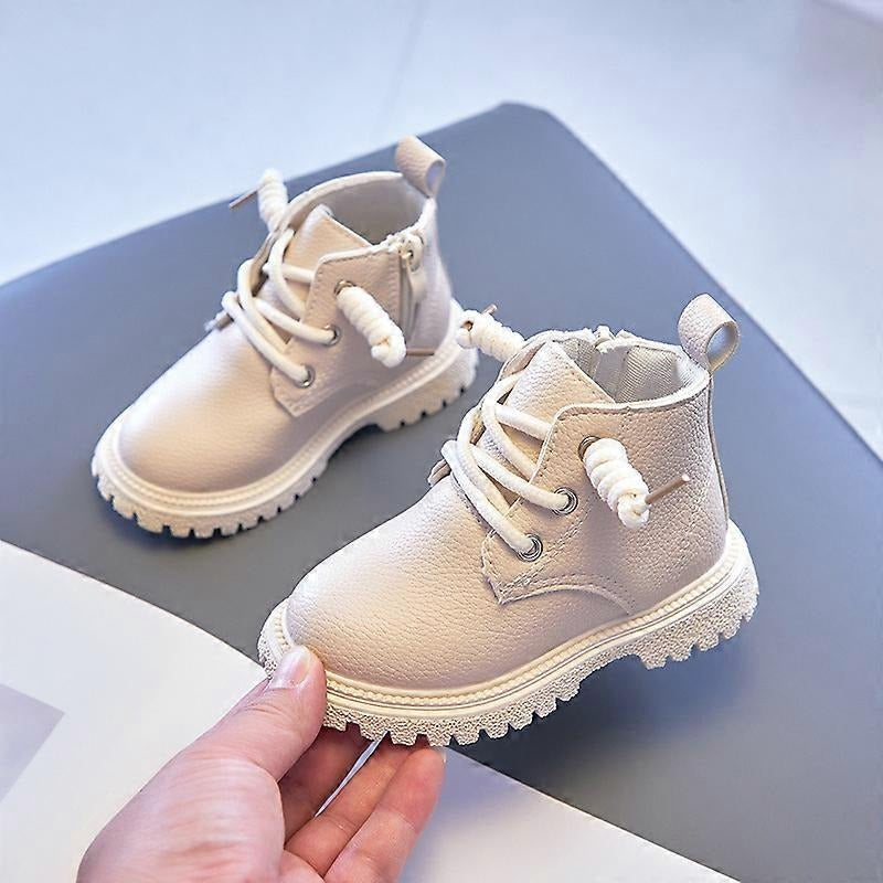 Kids Winter Leather Boots short ankle shoes for boys and girls in autumn and winter