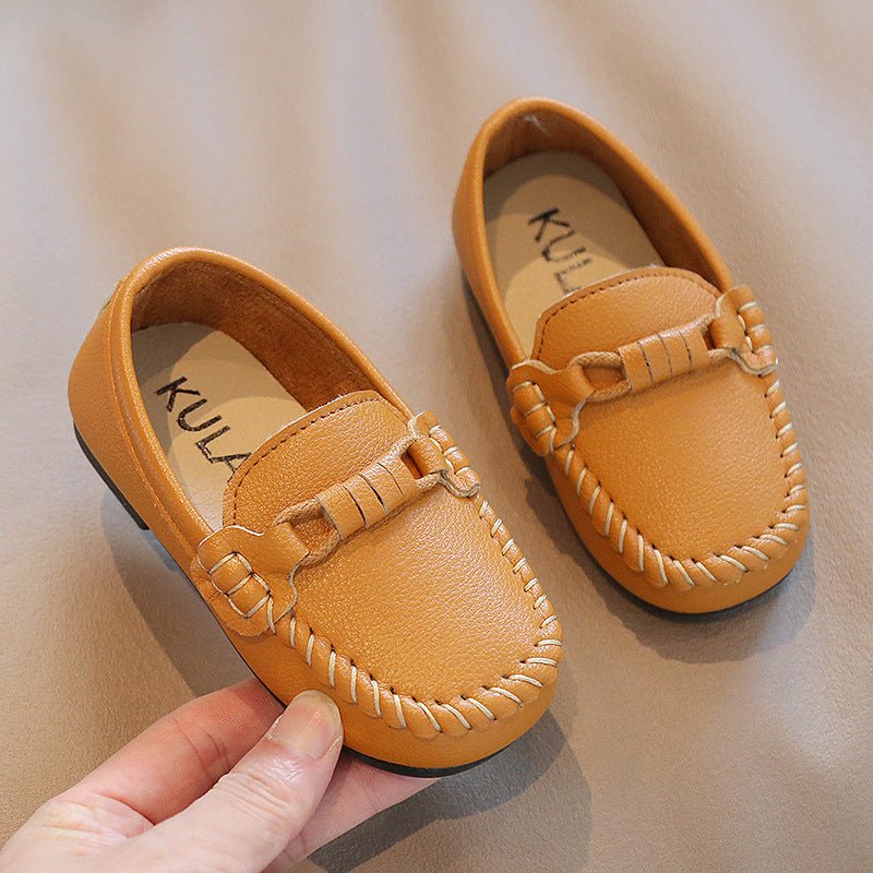 Korean Style Casual Children Gommino Soft Bottom Slip On Baby Shoes Boys' Leather Shoes Slip-on (Available) - Mom & Kids