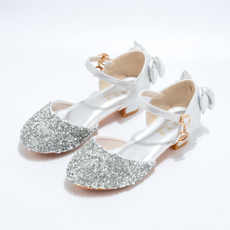 Little Girl Crystal Shoes Dress Shoes Children High Heels (Available) - Mom & Kids