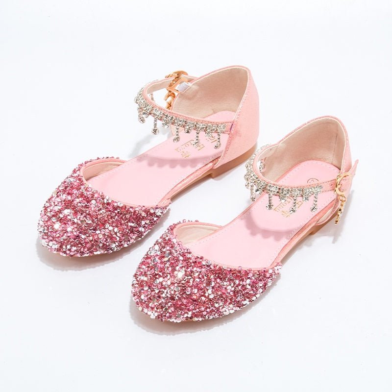 Little Girl Crystal Shoes Dress Shoes Children High Heels (Available) - Mom & Kids
