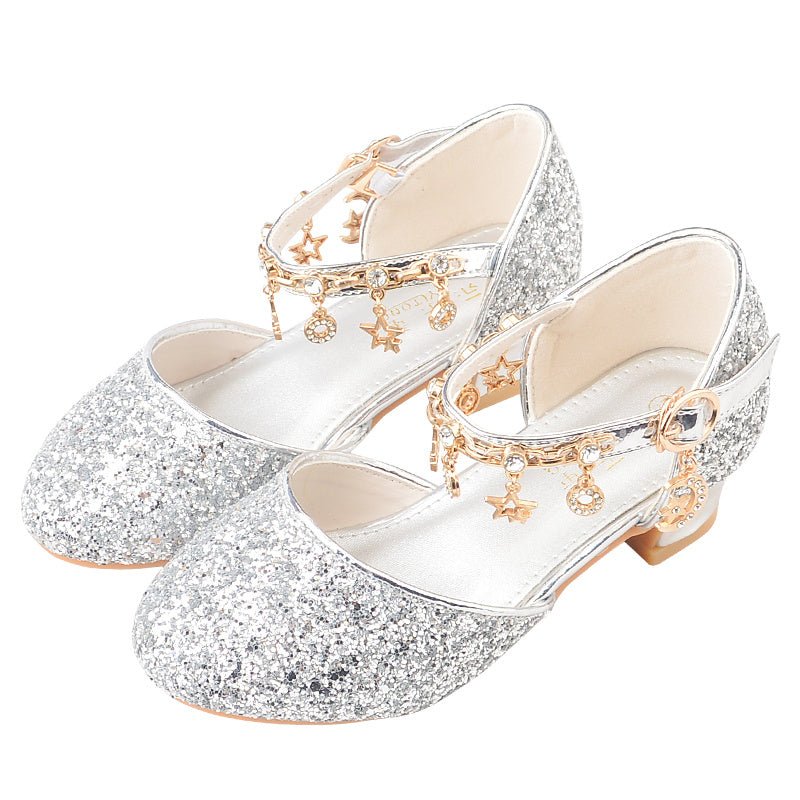 Little Girl Crystal Shoes Dress Shoes Children High Heels (Available) - Mom & Kids