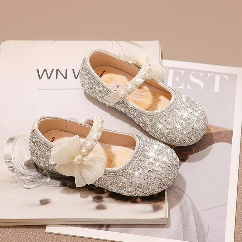 Princess Girls Shoes Children's Small Leather Shoes The New Paragraph in The Spring Baby Crystal Single Girl Soft Bottom Shoes - Mom & Kids