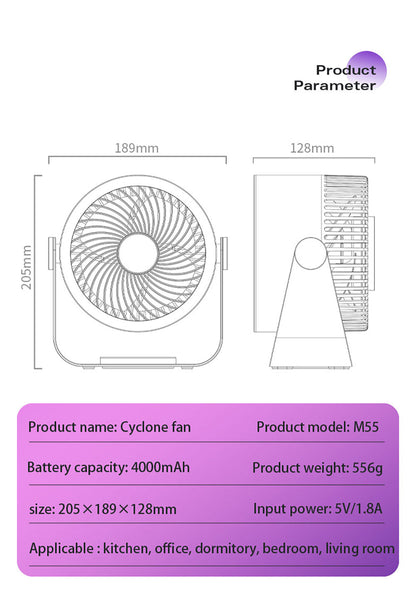 🪭 Multifunctional 360° Rotation Portable Rechargeable Air Cooling Circulating Fan!! ( Available )