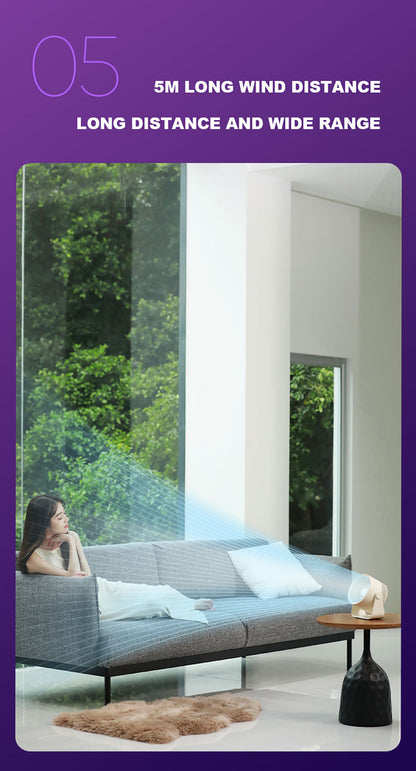 🪭 Multifunctional 360° Rotation Portable Rechargeable Air Cooling Circulating Fan!! ( Available )