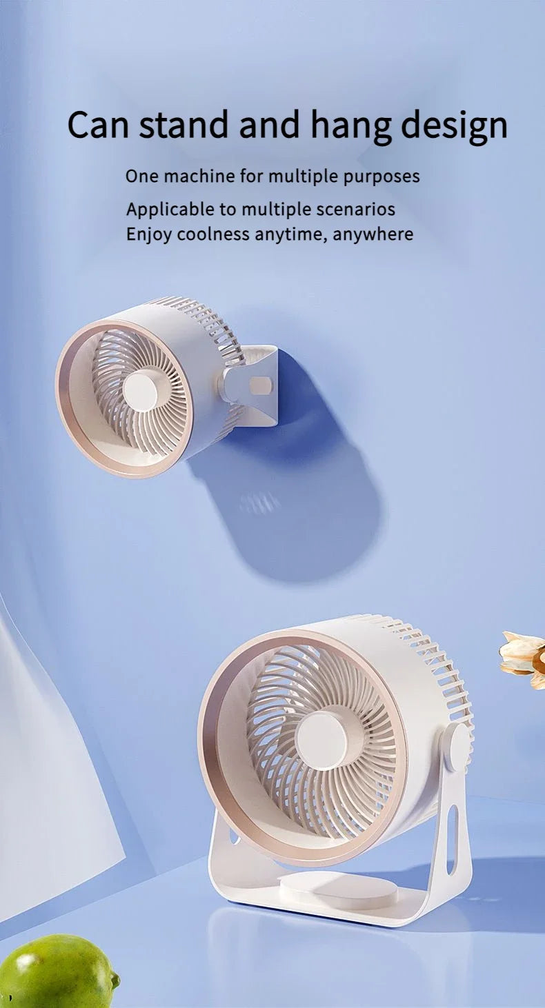 🪭 Multifunctional 360° Rotation Portable Rechargeable Air Cooling Circulating Fan!!