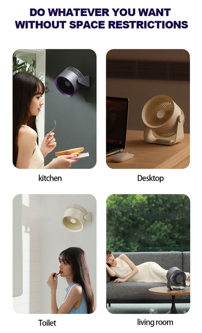 🪭 Multifunctional 360° Rotation Portable Rechargeable Air Cooling Circulating Fan!! ( Available )