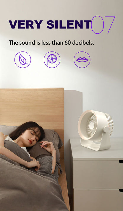 🪭 Multifunctional 360° Rotation Portable Rechargeable Air Cooling Circulating Fan!! ( Available )