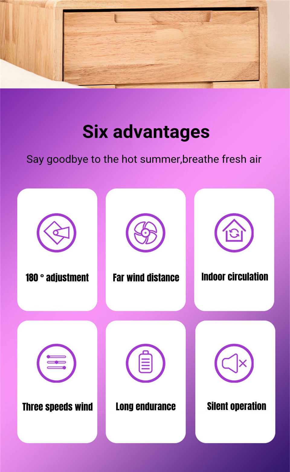 🪭 Multifunctional 360° Rotation Portable Rechargeable Air Cooling Circulating Fan!! ( Available )