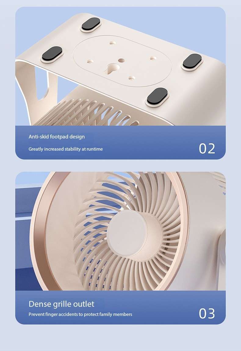 🪭 Multifunctional 360° Rotation Portable Rechargeable Air Cooling Circulating Fan!! ( Available )