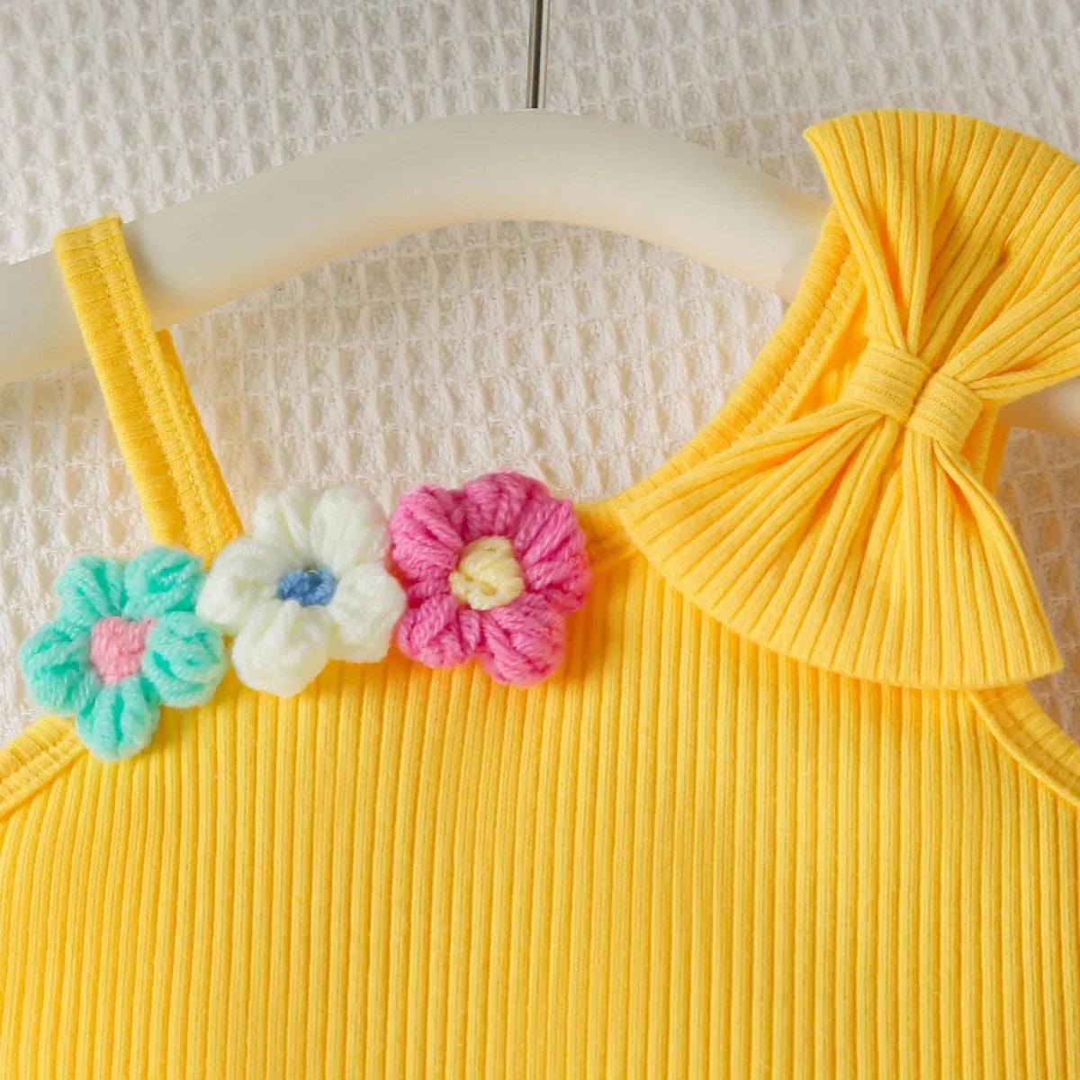 Small Fresh Jeans Skirts Sets Cute Baby Girl Comfortable And Breathable Set Cute Flower Embroidery Short Sleeve Skirt Two Piece - Mom & Kids
