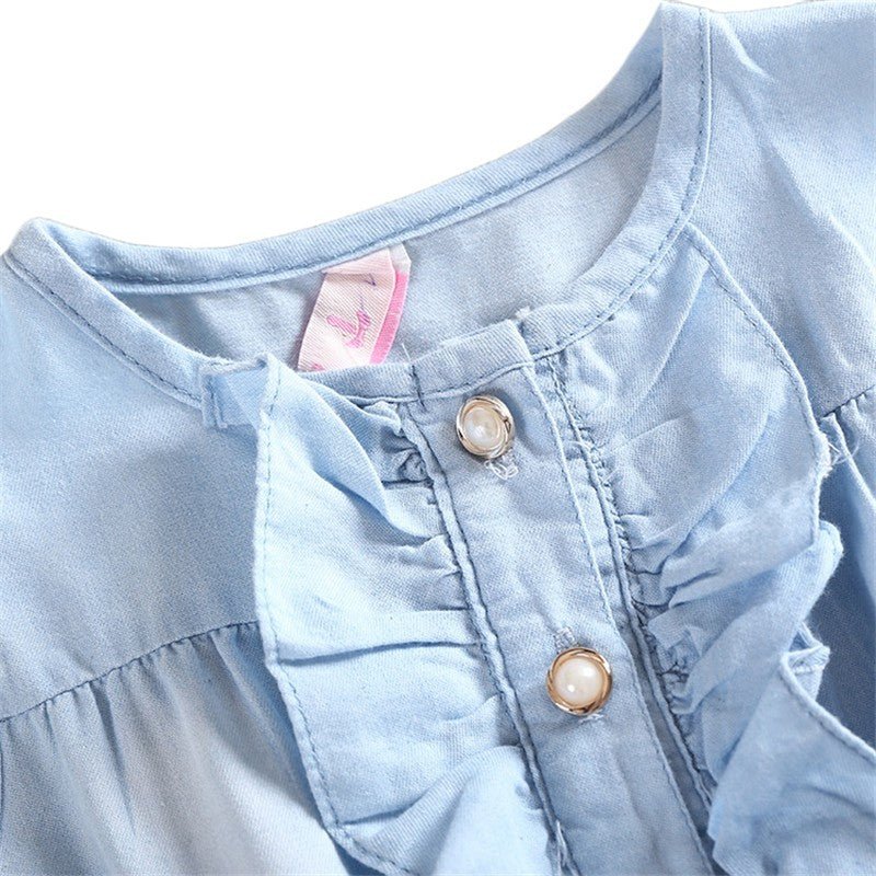 Summer Children Sleeveless Girl Denim Floral Dresses (Available) - Mom & Kids